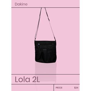 Dakine Lola 2L Crossbody Bag Black Abstract Pattern Travel Purse Adjustable